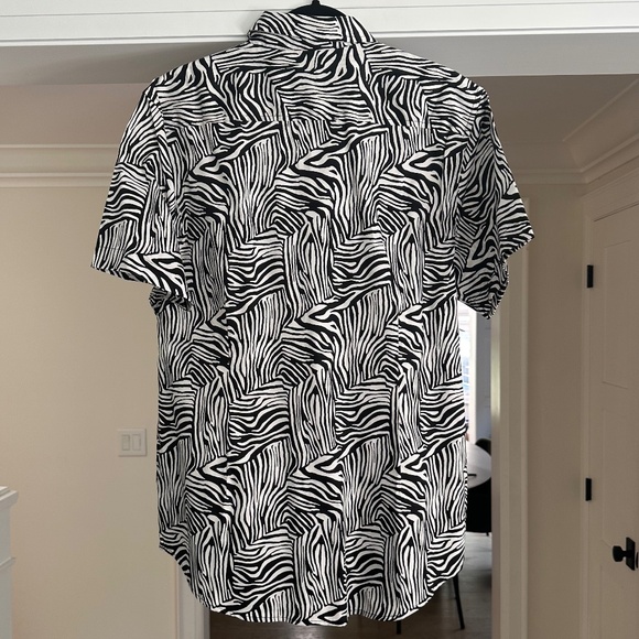 Men's GUESS Slim Fit Short Sleeve Military Inspired Zebra Shirt - Size Men's L - Picture 9 of 15